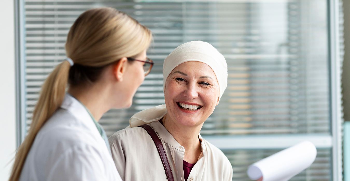 Healthcare professional working in modern laboratory